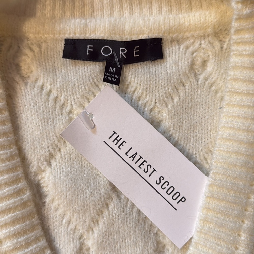NWT The Latest Scoop x Fore, Embellished cable-knit cardigan - Picture 4 of 7